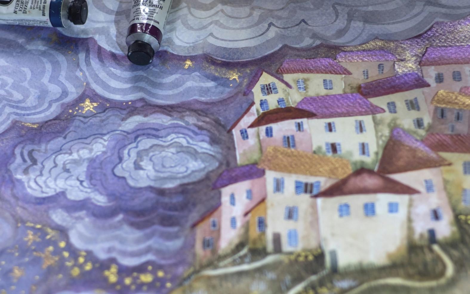 Creative workspace showcasing fantasy art materials and digital tools used in Xyten Bold programs