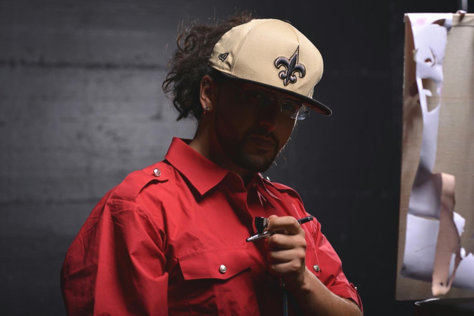 Portfolio spread showing finished character designs and environment concepts with professional presentation